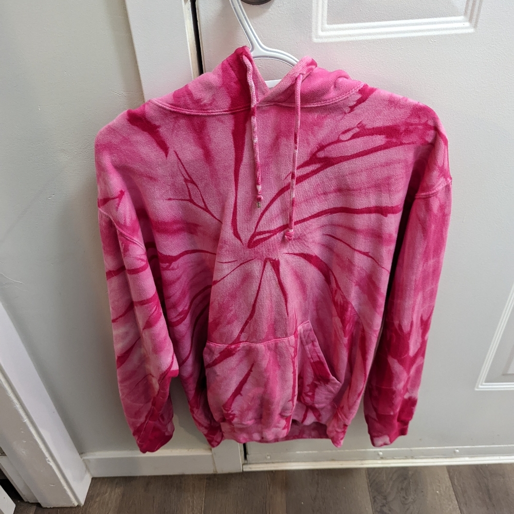 Pink Tie Dye Hoodie- Size S